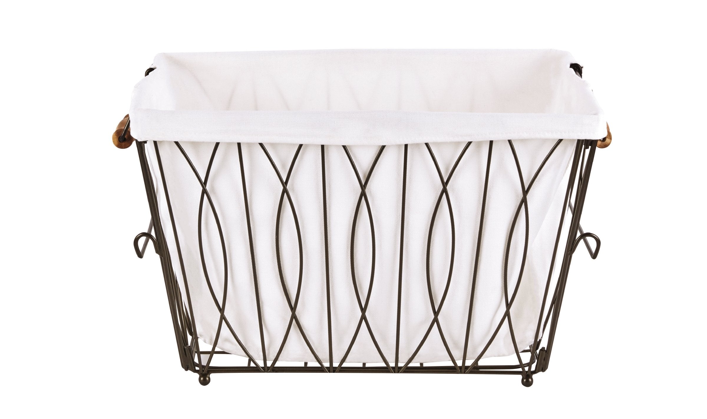 Artesa Verona Collapsible Metal Laundry Cart With Removable Basket & Canvas Bag, 20.5 L X 16.2 W X 13 H, Antique Black